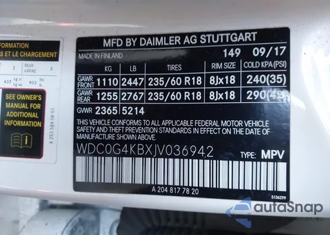 2018 Mercedes-Benz Glc 300 4Matic from USA, damaged, VIN WDC0G4KBXJV036942